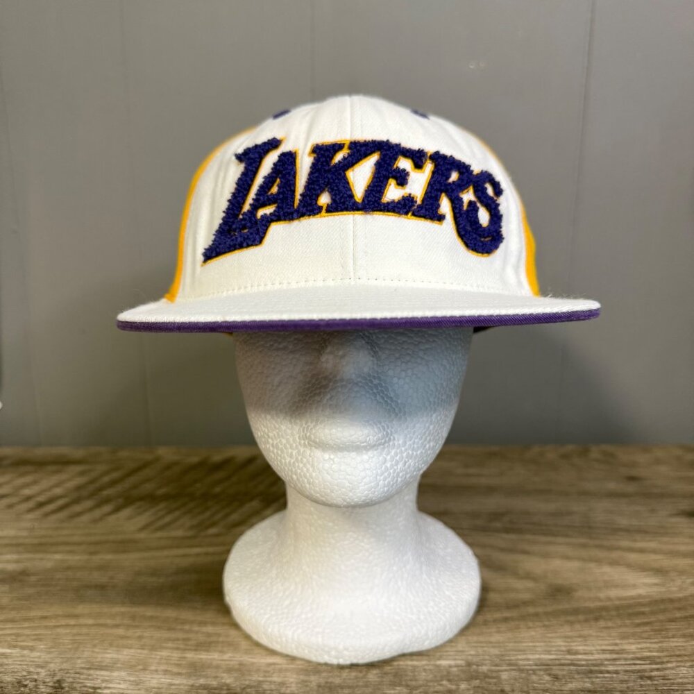 Adidas Los Angeles LA Lakers Snapback Hat Adjustable Yellow/Purple/White NBA